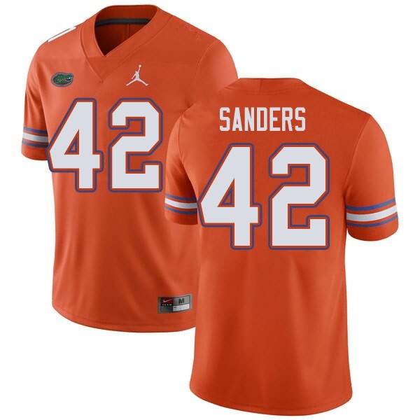 NCAA Florida Gators Umstead Sanders Men's #42 Jordan Brand Orange Stitched Authentic College Football Jersey LPH5064JT